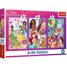 Trefl : Disney hercegnő barátnők - 3 x 80 darabos puzzle puzzle, kirakós