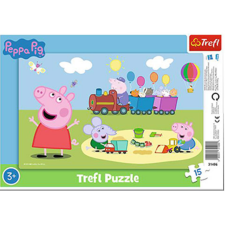 Trefl Peppa malac: Boldog vonat 15 db-os keretes puzzle - Trefl puzzle, kirakós
