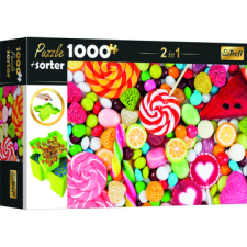 Trefl : színes cukorkák puzzle - 1000 darabos + szortírozó tálca puzzle, kirakós