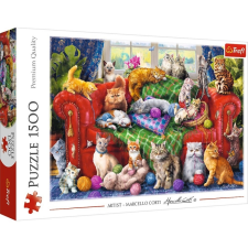 Trefl Trefl puzzle macskák a kanapén 1500 darab puzzle, kirakós
