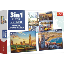 Trefl Trefl Puzzle New York, London, Valencia 3x1000 darab puzzle, kirakós