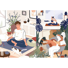 Trefl Yoga, Cats, Coffee Szellemi béke 1000 db-os UFT puzzle - Trefl puzzle, kirakós