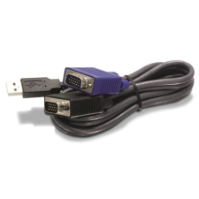 Trendnet TK-CU06 D-SUB 15pin USB M/M KVM switch adatkábel 4.5m fekete kábel és adapter