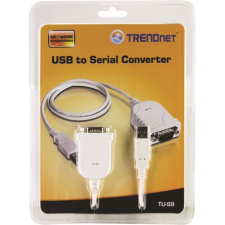 Trendnet TU-S9 USB A -> Serial RS-232 adapter 0.66m kék kábel és adapter