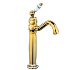  TRENDY S mosogató csaptelep, pultra rögzíthető, kerámia hímzés minta, arany csaptelep