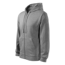 Trendy Zipper felső férfi sötétszürke melírozott 2XL férfi pulóver, kardigán