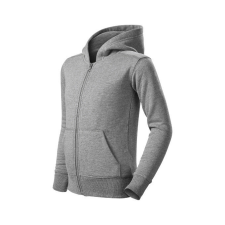 Trendy Zipper felső gyerek sötétszürke melírozott 146 cm/10 éves gyerek pulóver, kardigán