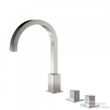 Tres CUADRO EXCLUSIVE magasított 3 üléses mosdócsaptelep, leeresztő nélkül, steel 00810503AC csaptelep