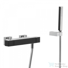 Tres CUADRO EXCLUSIVE termosztátos zuhany csaptelep, zuhanyszettel, fekete/króm 6071649 csaptelep
