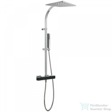 Tres - Cuadro Exclusive Termosztátos Zuhanyszett fejzuhannyal, kézizuhannyal fekete/króm 607395 csaptelep