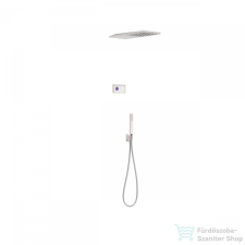 Tres Slim Exclusive Falsík alá építhető Termosztátos Elektromos zuhanycsaptelep, kézizuhannyal, fejzuhannyal, steel 09286551AC csaptelep