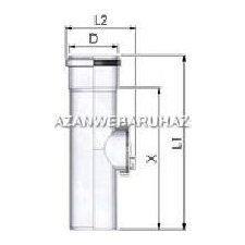 Tricox PPs ellenőrző egyenes idom 60mm hűtés, fűtés szerelvény