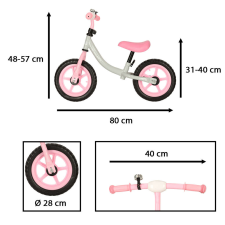 Trike Fix Balance cross-country kerékpár fehér és rózsaszín lábbal hajtható járgány