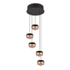 Trio Orbit fekete-kávé LED függesztett lámpa (TRI-344430532) LED 5 izzós IP20