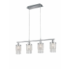 Trio Posh króm-átlátszó függesztett lámpa (TRI-R30764006) E14 4 izzós IP20