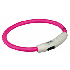  Trixie 12708 Világító nyakörv gyűrű USB-ről tölthető, pink L-XL nyakörv, póráz, hám kutyáknak