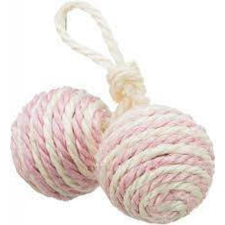 Trixie 2 Balls on a Rope - kötél játék (labda) macskák részére (Ø4.5cm) játék macskáknak