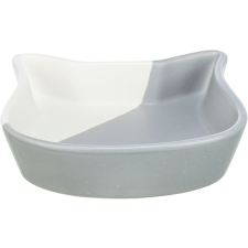 Trixie | Bowl Set - kerámia tál, macskák részére - 0,2x13 cm - szürke-fehér macskatál