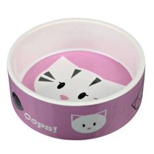 Trixie Ceramic Bowl - kerámia tál (fehér, mintás) macskák részére (0,3l /Ø12cm) macskatál