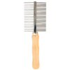  Trixie Double-Sided Wood Comb | Kétoldalas fém fésű fa nyéllel – 17 cm
