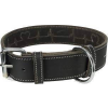 Trixie Greased Leather Collar - bőr nyakörv (fekete,szívritmus mintával) kutyák részére (L-XL) 55-65cm/40mm