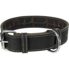Trixie Greased Leather Collar - bőr nyakörv (fekete,szívritmus mintával) kutyák részére (M) 38-47cm/40mm nyakörv, póráz, hám kutyáknak