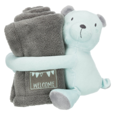 Trixie Junior Cuddly Set | Takaró plüssel (szürke/menta) kölyökkutyák részére - 75x50 cm szállítóbox, fekhely kutyáknak