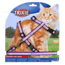  Trixie macskahám+póráz, 34-57 cm/13 mm, 1.20 m nyakörv, póráz, hám macskáknak