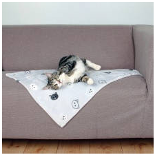 Trixie Mimi Blanket - takaró (világosszürke,mintás) macskák részére (70x50cm) szállítóbox, fekhely macskáknak