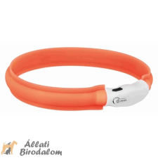 Trixie Nyakörv Világító,Usb-s  L–XL 70cm/25 mm Narancs nyakörv, póráz, hám kutyáknak