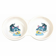  Trixie Tál Kerámia Dupla Macskának 2x0,15l/11cm Fehér macskatál