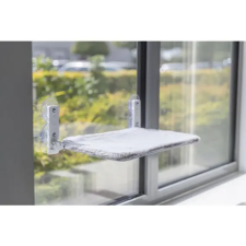  Trixie Window perch, plush/mesh fabric  (szürke,fehér) macskák részére (56x34cm) macskabútor