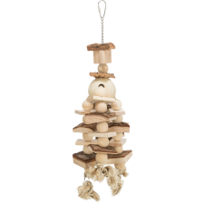 Trixie Wooden Toy | Fa játék parafával nagy papagájok részére - 35 cm játék madaraknak