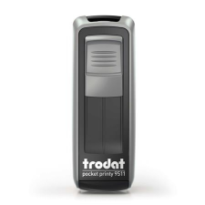 TRODAT Bélyegző, "Pocket Printy 9511", ezüst ház, fekete párnával bélyegző