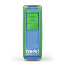 TRODAT Bélyegző, TRODAT "Pocket Printy 9511", zöld-kék ház, fekete párnával bélyegző