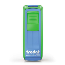 TRODAT Bélyegző, TRODAT &quot;Pocket Printy 9511&quot;, zöld-kék ház, fekete párnával bélyegző