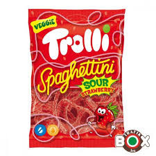 Trolli spaghettini epres gumicukor 100g csokoládé és édesség