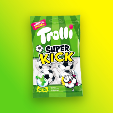  Trolli Super Kick focilabda formájú gumicukor savanyú töltelékkel 75g csokoládé és édesség