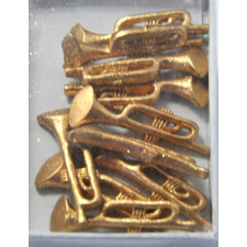 Trombita dísz ragasztós 4,5x1,8x0,4cm arany s/10 karácsonyi dekoráció