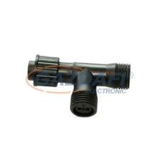 Tronix 010-004 T elosztó, fekete, IP44, 2 db kültéri izzósor