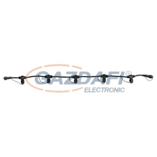 Tronix 010-006 elosztó, 5 férőhelyes, 1 m, fekete, IP44 kültéri izzósor