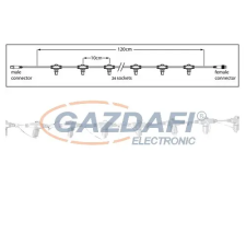 Tronix 010-107 fő kábel fényfüggönyhöz, 24 szálas, 240 cm, fehér, IP44 világítás