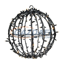 Tronix 571-010 Kültéri 3D-dekor gömb, 35cm, fekete kábellel, 3000K, WW kültéri izzósor
