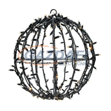 Tronix 571-010 Kültéri 3D-dekor gömb, 35cm, fekete kábellel, 3000K, WW kültéri izzósor