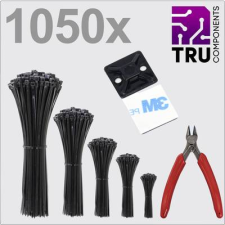 TRU COMPONENTS TC-13377620 T24CA116 Kábelkötöző Fekete UV stabilizált 1050 db (TC-13377620) villanyszerelés