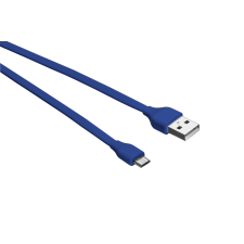 Trust 20136 Flat USB Type-A apa - Micro USB Type-B apa Adat és töltő kábel - Kék (1m) kábel és adapter