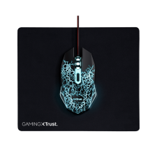Trust 24752 Vezetékes Gaming Egér + Egérpad - Fekete (24752) egér