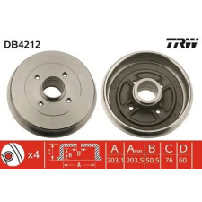TRW fékdob DB4212 autóalkatrész