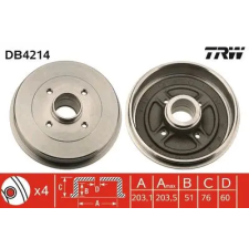 TRW fékdob DB4214 autóalkatrész
