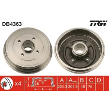 TRW fékdob DB4363 autóalkatrész